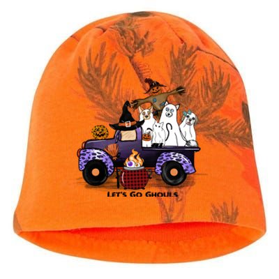 Let's Go Ghouls On Truck Funny Halloween Boo Witch Hat Cats Pumpkin Graphic Kati - Camo Knit Beanie