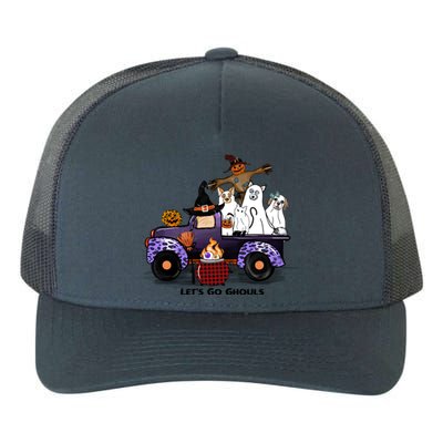 Let's Go Ghouls On Truck Funny Halloween Boo Witch Hat Cats Pumpkin Graphic Yupoong Adult 5-Panel Trucker Hat