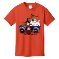 Let's Go Ghouls On Truck Funny Halloween Boo Witch Hat Cats Pumpkin Graphic Kids T-Shirt