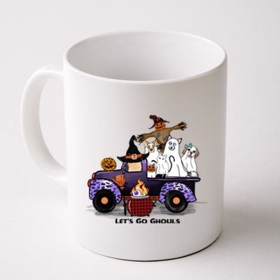 Let's Go Ghouls On Truck Funny Halloween Boo Witch Hat Cats Pumpkin Graphic Coffee Mug