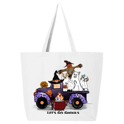 Let's Go Ghouls On Truck Funny Halloween Boo Witch Hat Cats Pumpkin Graphic 25L Jumbo Tote