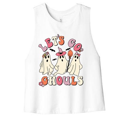 Lets Go Ghouls Halloween Women's Racerback Cropped Tank