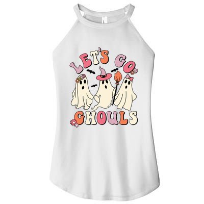 Lets Go Ghouls Halloween Women’s Perfect Tri Rocker Tank