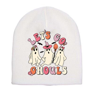 Lets Go Ghouls Halloween Short Acrylic Beanie