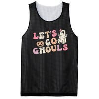 Lets Go Ghouls Halloween Retro Ghost Pumpkin Mesh Reversible Basketball Jersey Tank