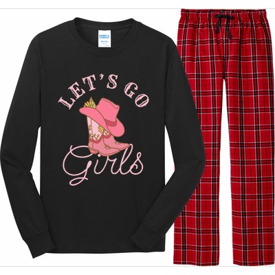 Lets Go Girl Fun Cute Country Western Cowgirl Bachelorette Long Sleeve Pajama Set