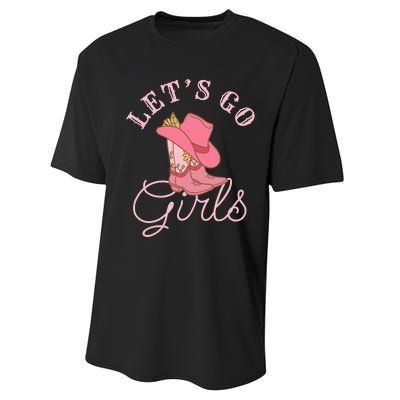 Lets Go Girl Fun Cute Country Western Cowgirl Bachelorette Performance Sprint T-Shirt