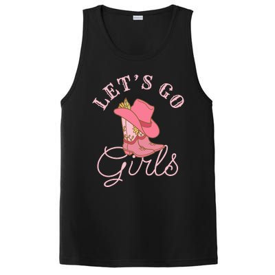 Lets Go Girl Fun Cute Country Western Cowgirl Bachelorette PosiCharge Competitor Tank