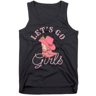 Lets Go Girl Fun Cute Country Western Cowgirl Bachelorette Tank Top