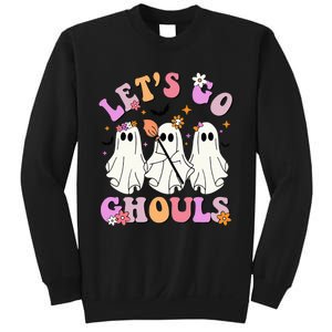 Lets Go Ghouls Halloween Ghost Outfit Costume Retro Groovy Sweatshirt