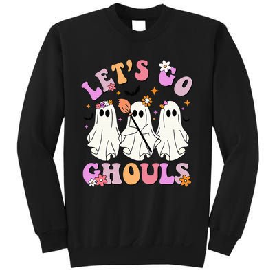 Lets Go Ghouls Halloween Ghost Outfit Costume Retro Groovy Sweatshirt