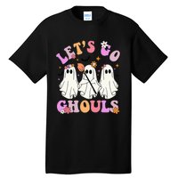 Lets Go Ghouls Halloween Ghost Outfit Costume Retro Groovy Tall T-Shirt