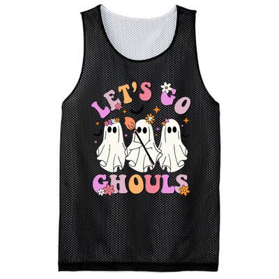 Lets Go Ghouls Halloween Ghost Outfit Costume Retro Groovy Mesh Reversible Basketball Jersey Tank