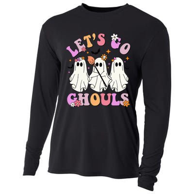 Lets Go Ghouls Halloween Ghost Outfit Costume Retro Groovy Cooling Performance Long Sleeve Crew