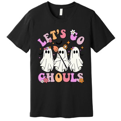 Lets Go Ghouls Halloween Ghost Outfit Costume Retro Groovy Premium T-Shirt