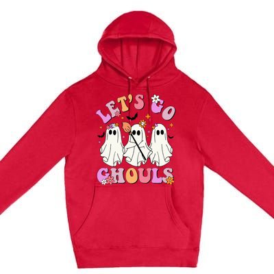 Lets Go Ghouls Halloween Ghost Outfit Costume Retro Groovy Premium Pullover Hoodie