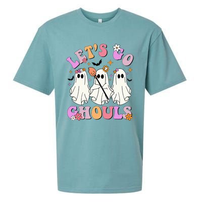 Lets Go Ghouls Halloween Ghost Outfit Costume Retro Groovy Sueded Cloud Jersey T-Shirt