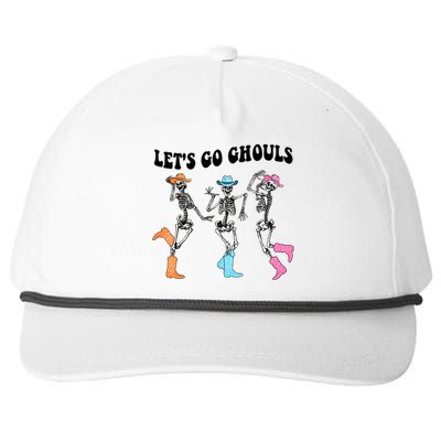 LetS Go Ghouls Dancing Skeleton Cowboy Western Halloween Snapback Five-Panel Rope Hat