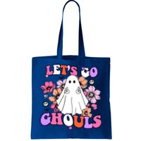 Lets Go Ghouls Funny Ghouls Hippie Costume Halloween Vibes Meaningful Gift Tote Bag