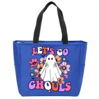 Lets Go Ghouls Funny Ghouls Hippie Costume Halloween Vibes Meaningful Gift Zip Tote Bag