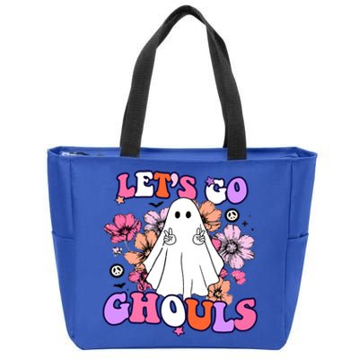 Lets Go Ghouls Funny Ghouls Hippie Costume Halloween Vibes Meaningful Gift Zip Tote Bag