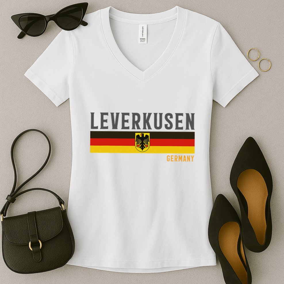 Leverkusen Germany Germany Flag Women's V-Neck T-Shirt