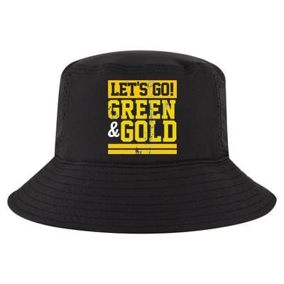 Let's Go Green & Gold Team Favorite Colors Vintage Game Day Cool Comfort Performance Bucket Hat