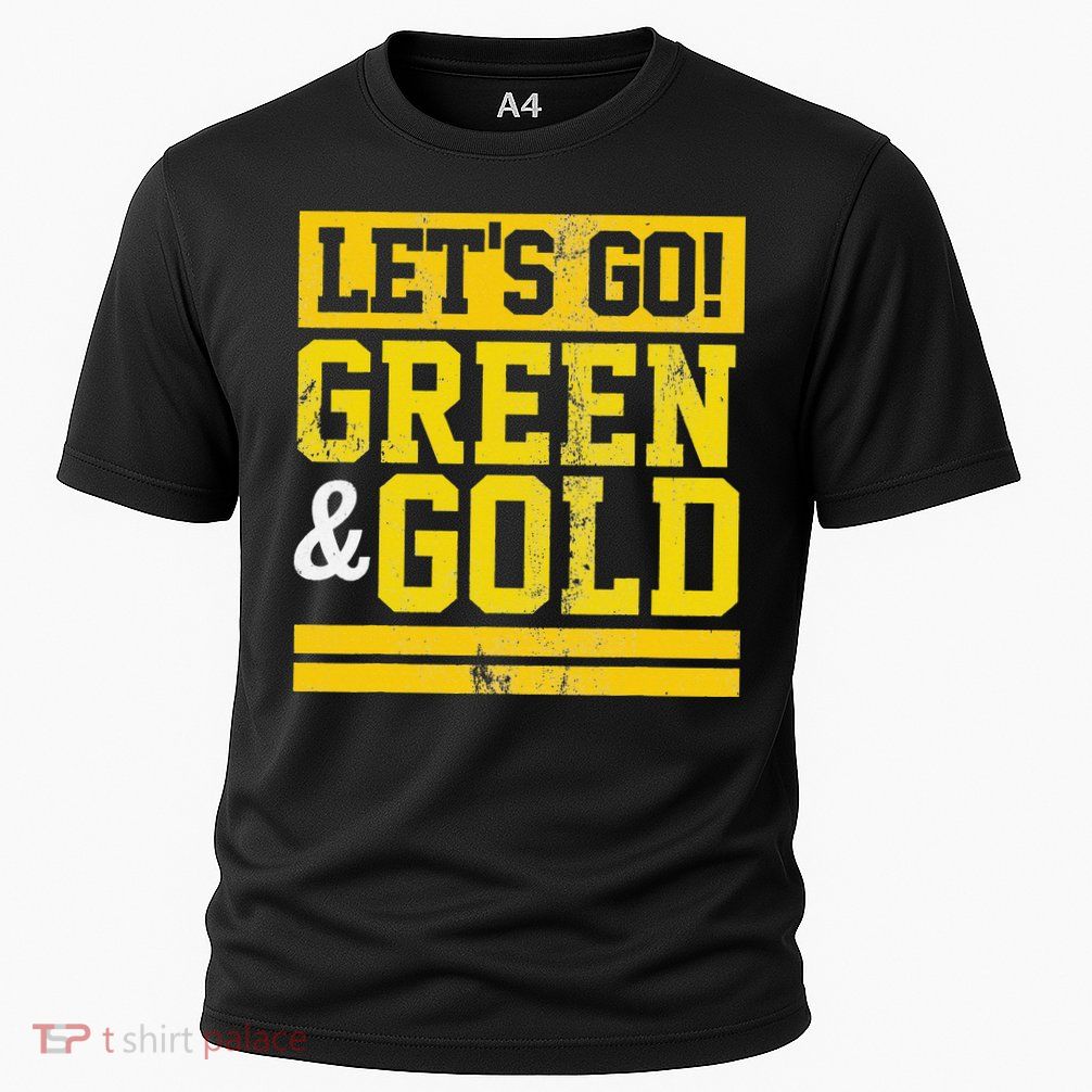 Let's Go Green & Gold Team Favorite Colors Vintage Game Day Performance Shirt