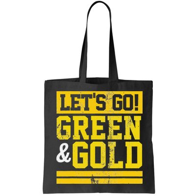 Let's Go Green & Gold Team Favorite Colors Vintage Game Day Bag
