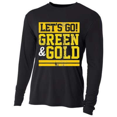Let's Go Green & Gold Team Favorite Colors Vintage Game Day Cooling Performance Long Sleeve Crew