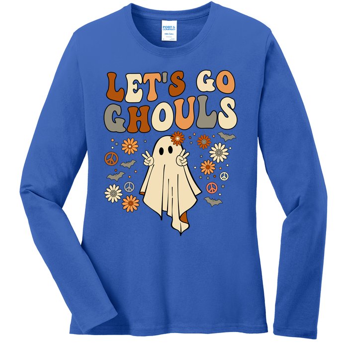 Lets Go Ghouls Vintage Halloween Gift Ladies Long Sleeve Shirt