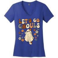 Lets Go Ghouls Vintage Halloween Gift Women's V-Neck T-Shirt