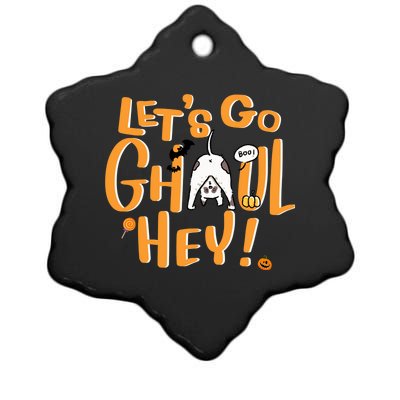 Lets Go Ghouls Cat Spooky Season Halloween Gift Ceramic Star Ornament