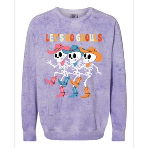 LetS Go Ghouls Halloween Dancing Skeleton Ghost Gift Colorblast Crewneck Sweatshirt