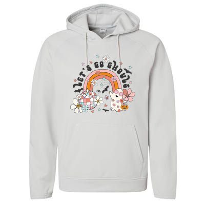 Lets Go Ghouls Halloween Ghost Performance Fleece Hoodie