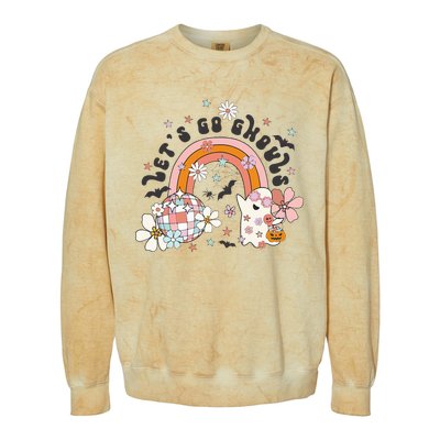 Lets Go Ghouls Halloween Ghost Colorblast Crewneck Sweatshirt