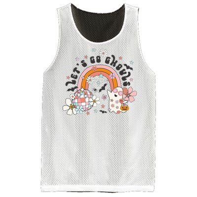 Lets Go Ghouls Halloween Ghost Mesh Reversible Basketball Jersey Tank