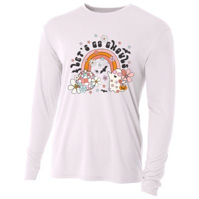 Lets Go Ghouls Halloween Ghost Cooling Performance Long Sleeve Crew