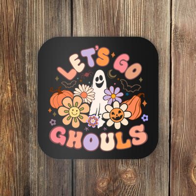 Lets Go Ghouls Halloween Ghost Outfit Costume Retro Groovy Coaster