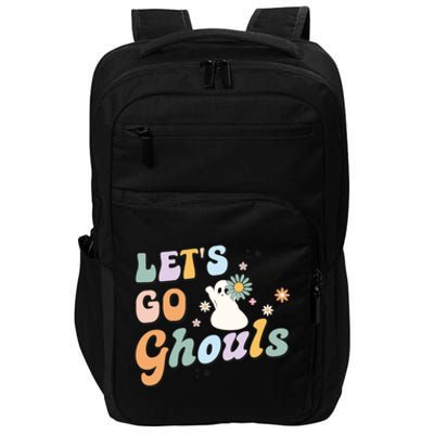 Lets Go Ghouls Halloween Ghost Outfit Costume Retro Groovy Impact Tech Backpack