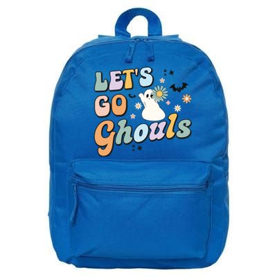 Lets Go Ghouls Halloween Ghost Outfit Costume Retro Groovy 16 in Basic Backpack