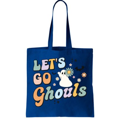 Lets Go Ghouls Halloween Ghost Outfit Costume Retro Groovy Tote Bag