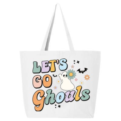 Lets Go Ghouls Halloween Ghost Outfit Costume Retro Groovy 25L Jumbo Tote