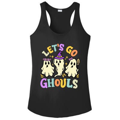 Lets Go Ghouls Funny Halloween Spooky Ghosts Retro Groovy Meaningful Gift Ladies PosiCharge Competitor Racerback Tank