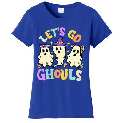 Lets Go Ghouls Funny Halloween Spooky Ghosts Retro Groovy Meaningful Gift Women's T-Shirt