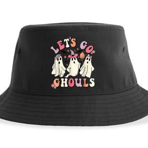 Let's Go Ghouls Halloween Ghost Outfit Costume Retro Groovy Sustainable Bucket Hat