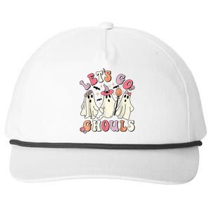 Let's Go Ghouls Halloween Ghost Outfit Costume Retro Groovy Snapback Five-Panel Rope Hat