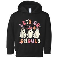 Let's Go Ghouls Halloween Ghost Outfit Costume Retro Groovy Toddler Hoodie