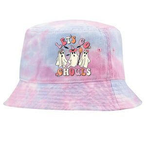 Let's Go Ghouls Halloween Ghost Outfit Costume Retro Groovy Tie-Dyed Bucket Hat