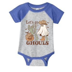 Lets Go Ghouls Country Halloween Ghost With Cow Hat Gift Infant Baby Jersey Bodysuit